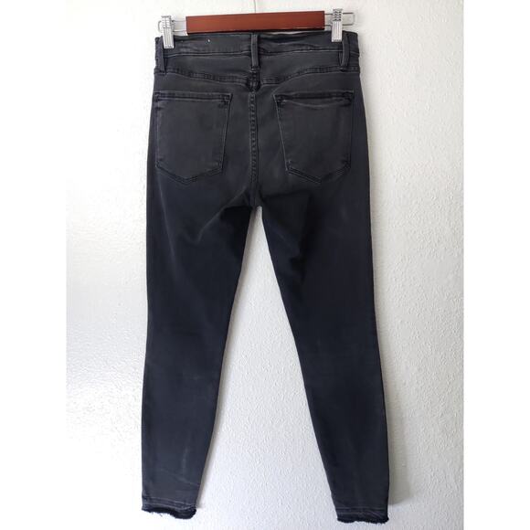 Frame Denim Creston Gray Le Skinny De Jeanne Crop Jeans Size 26 - Picture 5 of 8